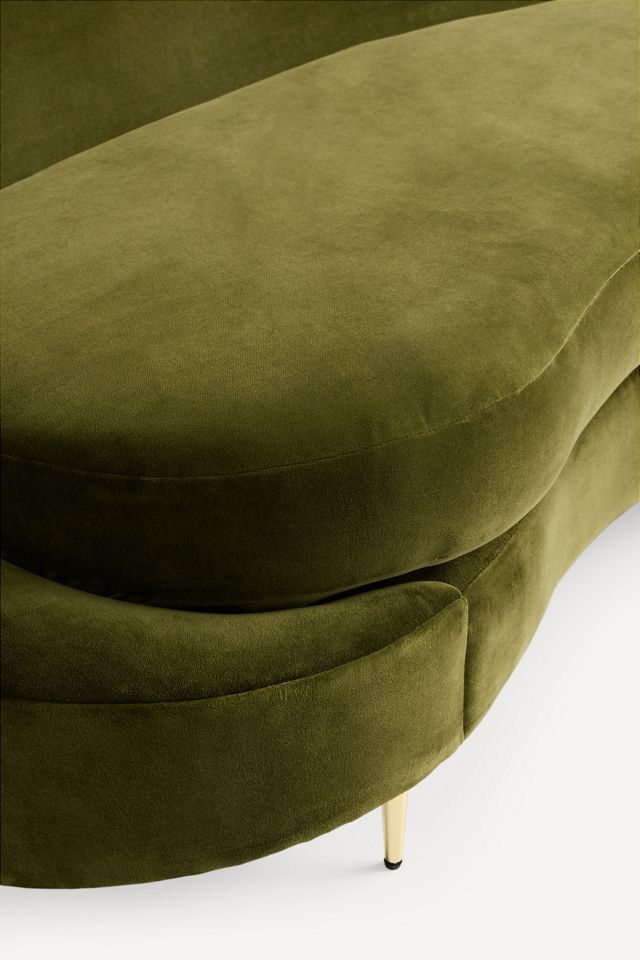 Asymmetrical Serpentine Velvet Sofa #3