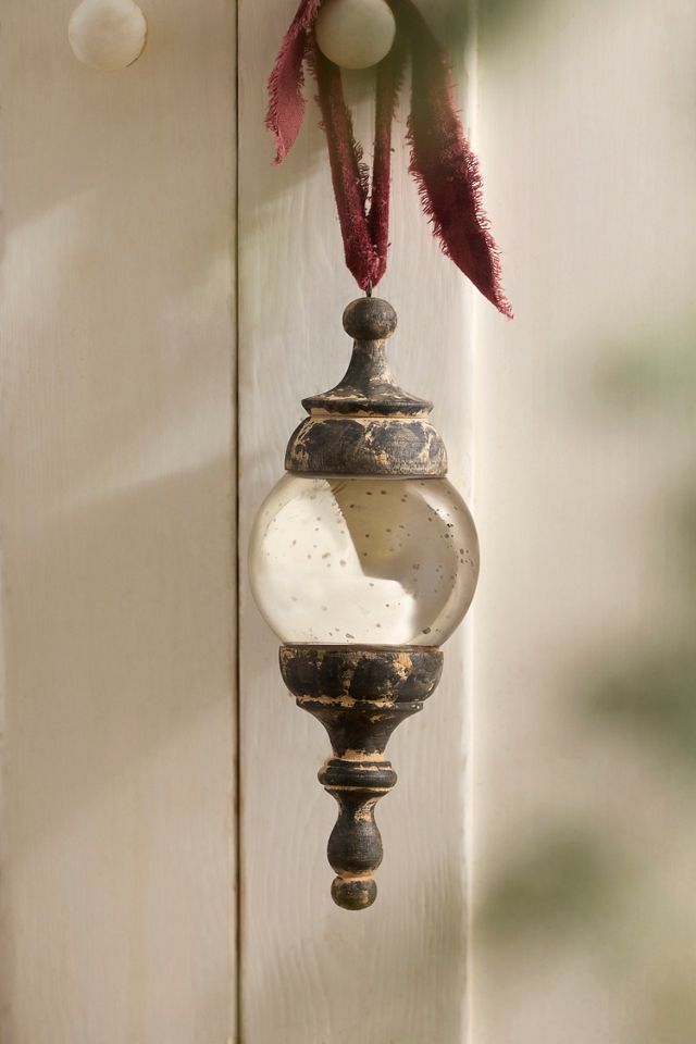 Terrain Wood + Glass Finial Ornament #1