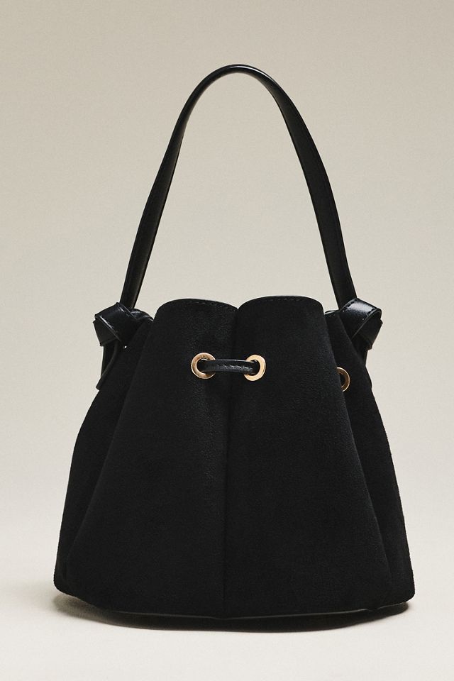 Melie Bianco Laguna Cinched Mini Faux-Suede Bucket Bag #1