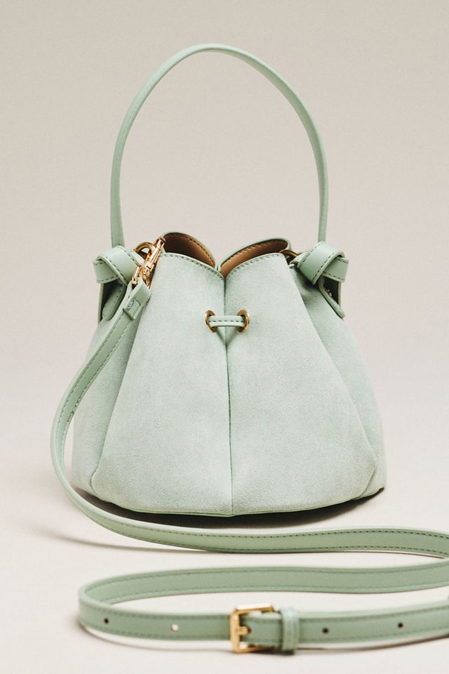 Melie Bianco Laguna Cinched Mini Faux-Suede Bucket Bag #1
