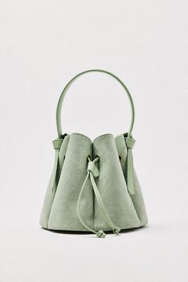 Melie Bianco Laguna Cinched Mini Faux-Suede Bucket Bag