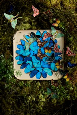 Enameled Iron Butterflies, Set of 7