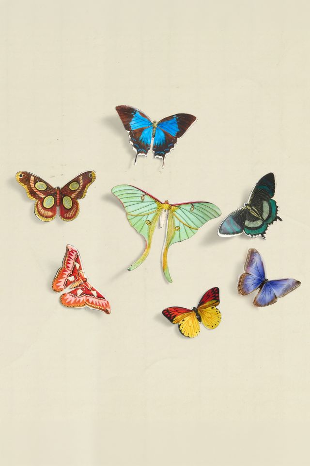 Enameled Iron Butterflies, Set of 7 #1