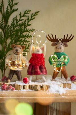 Joy Illuminated Felt Critter Scene