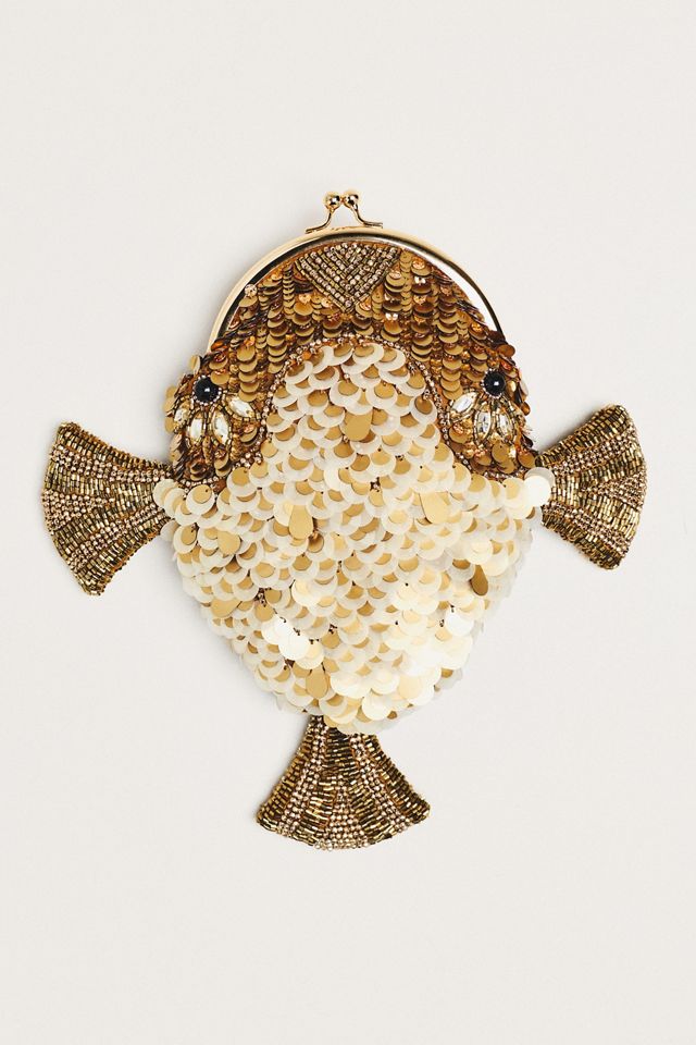 Maeve Sequin Beaded Fish Coin Purse #1
