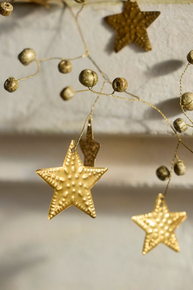Golden Stars Beaded Garland #1