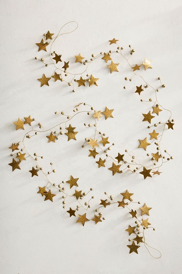 Golden Stars Beaded Garland #2