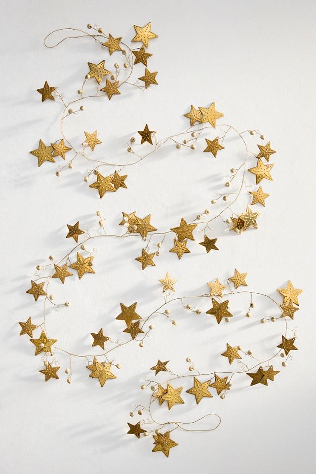 Golden Stars Beaded Garland #3