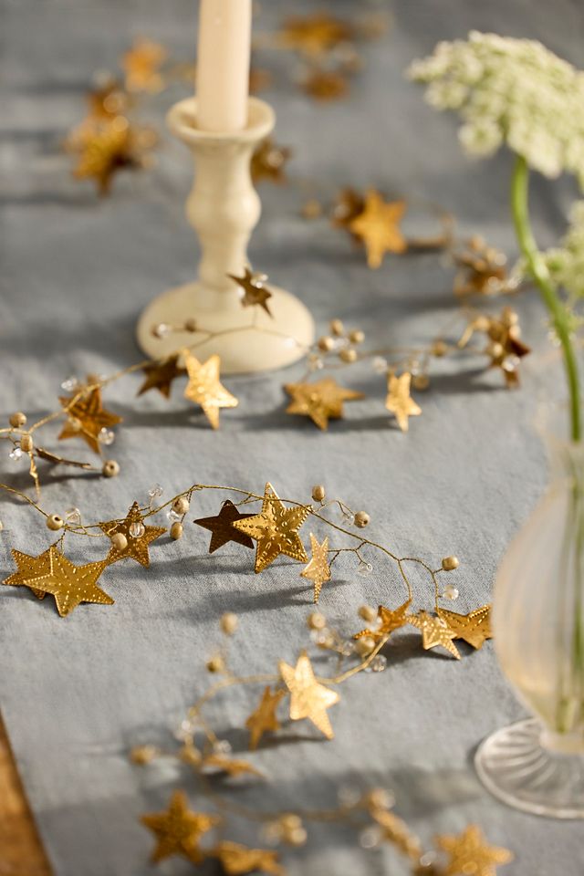 Golden Stars Beaded Garland #4