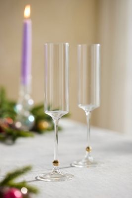 Terrain Gold Sphere Flute Glasses, Set of 2