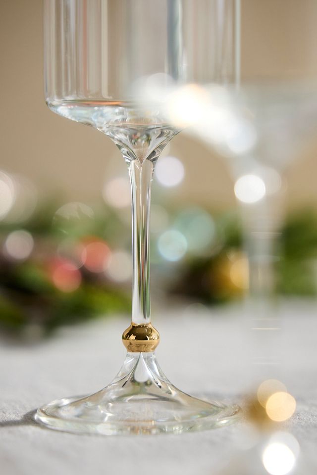Gold Sphere Wine Glasses, Set of 2 #1