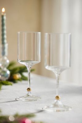 Terrain Gold Sphere Wine Glasses, Set of 2
