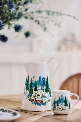 Lapland Deer Stoneware Pitcher