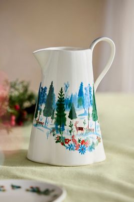 Lapland Deer Stoneware Pitcher