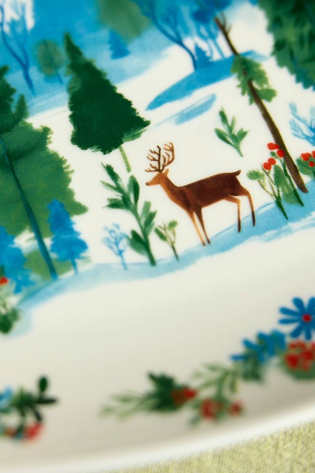 Lapland Deer Stoneware Serving Platter #1