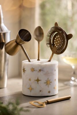 Celestial Brass + Marble Bar Tool Set