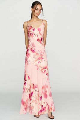 BHLDN Satin Chiffon Slip Midi Dress