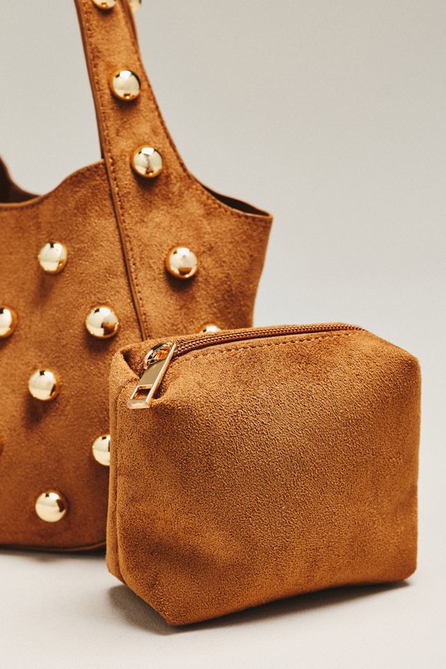 Sonia Faux Suede Mini Slouchy Tote Bag #2
