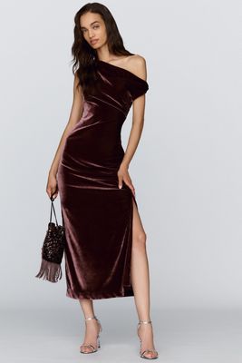 BHLDN Off Shoulder Velvet Maxi Dress