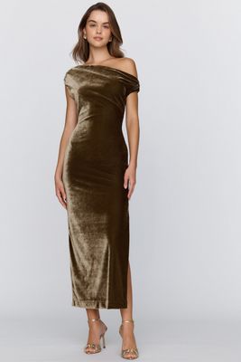 BHLDN Off Shoulder Velvet Maxi Dress