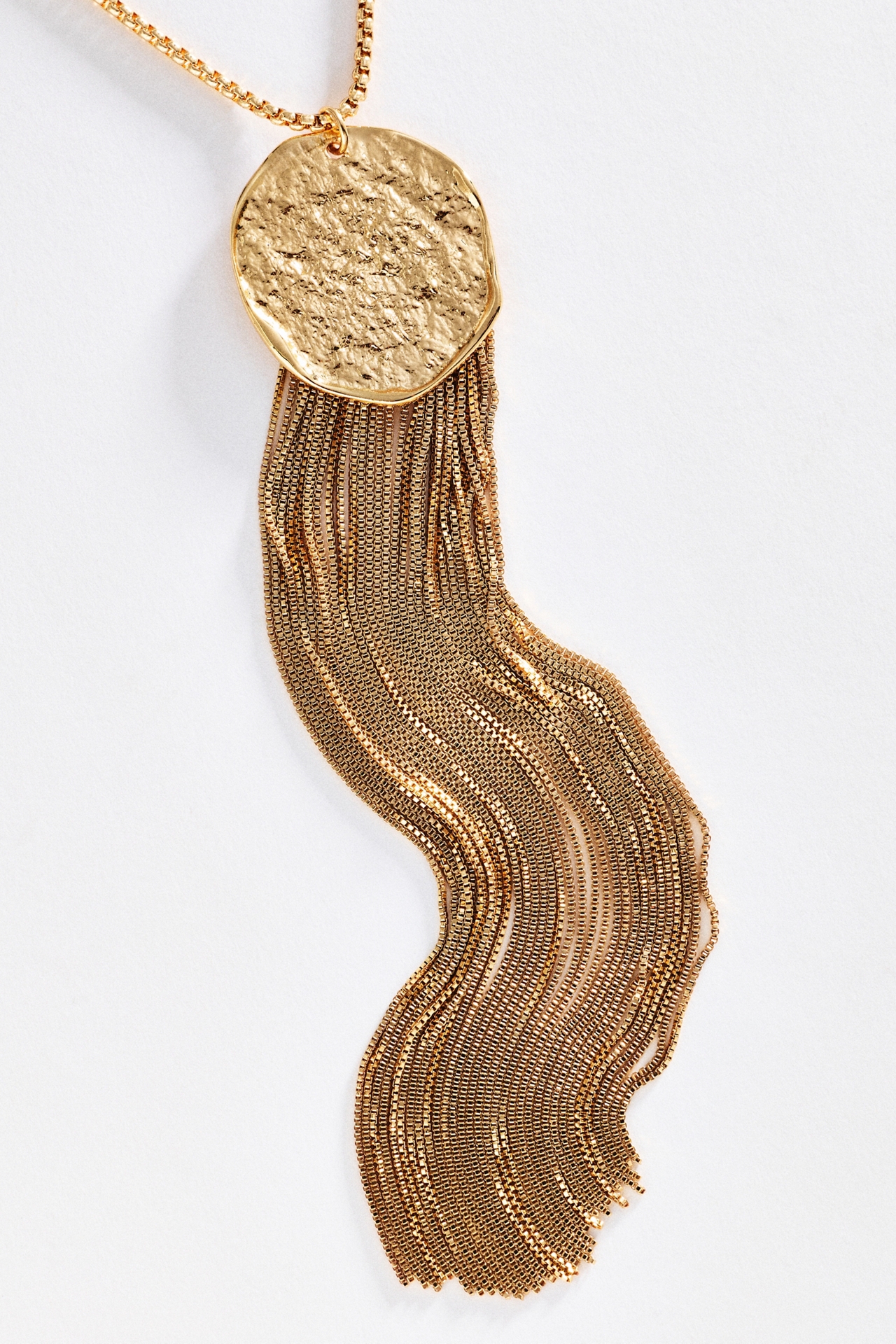 Fringe Coin Pendant Necklace
