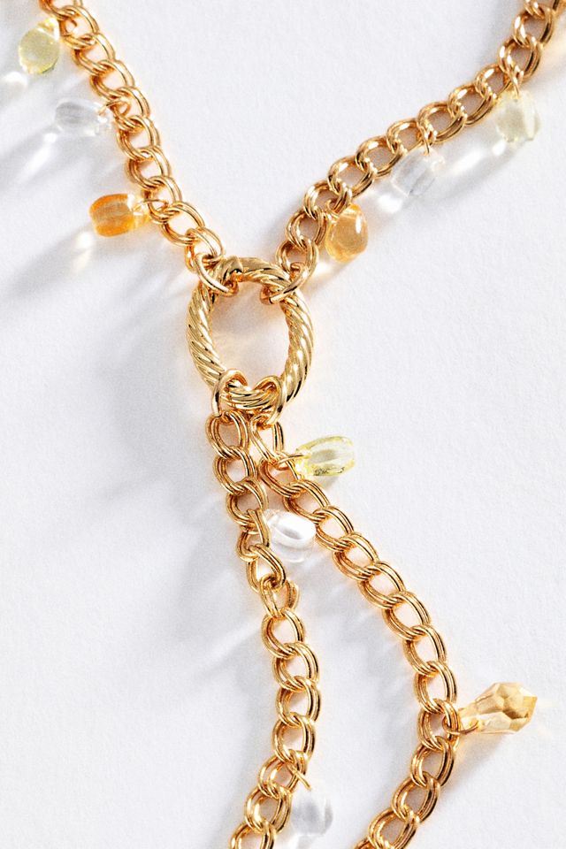 By Anthropologie Crystal Drop Lariat Necklace #1