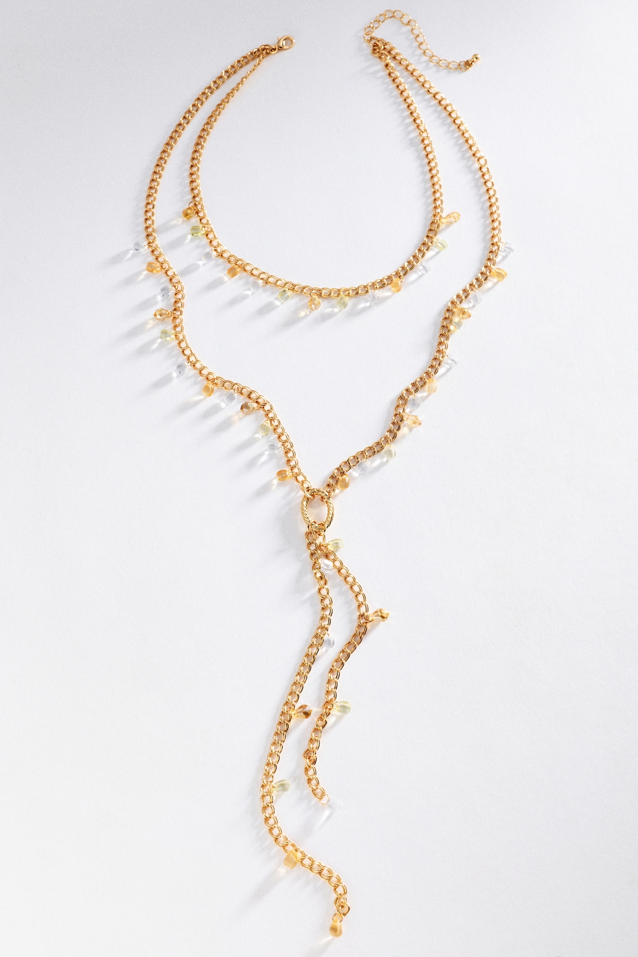 Crystal Drop Lariat Necklace