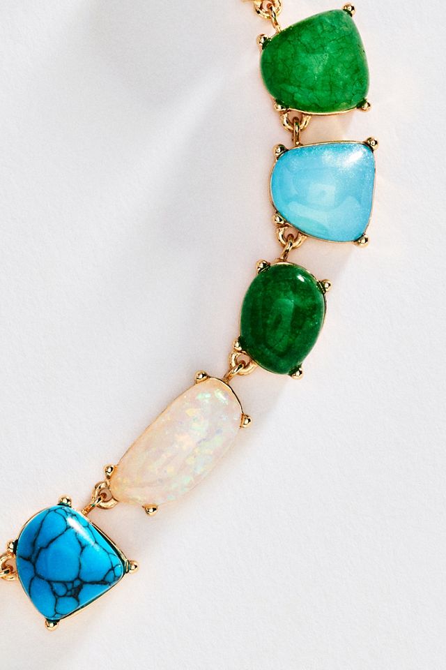 By Anthropologie Gemstone Statement Necklace #1