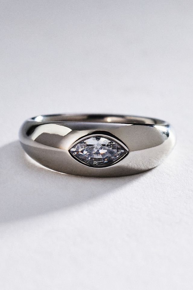 By Anthropologie Crystal Marquise Ring #1