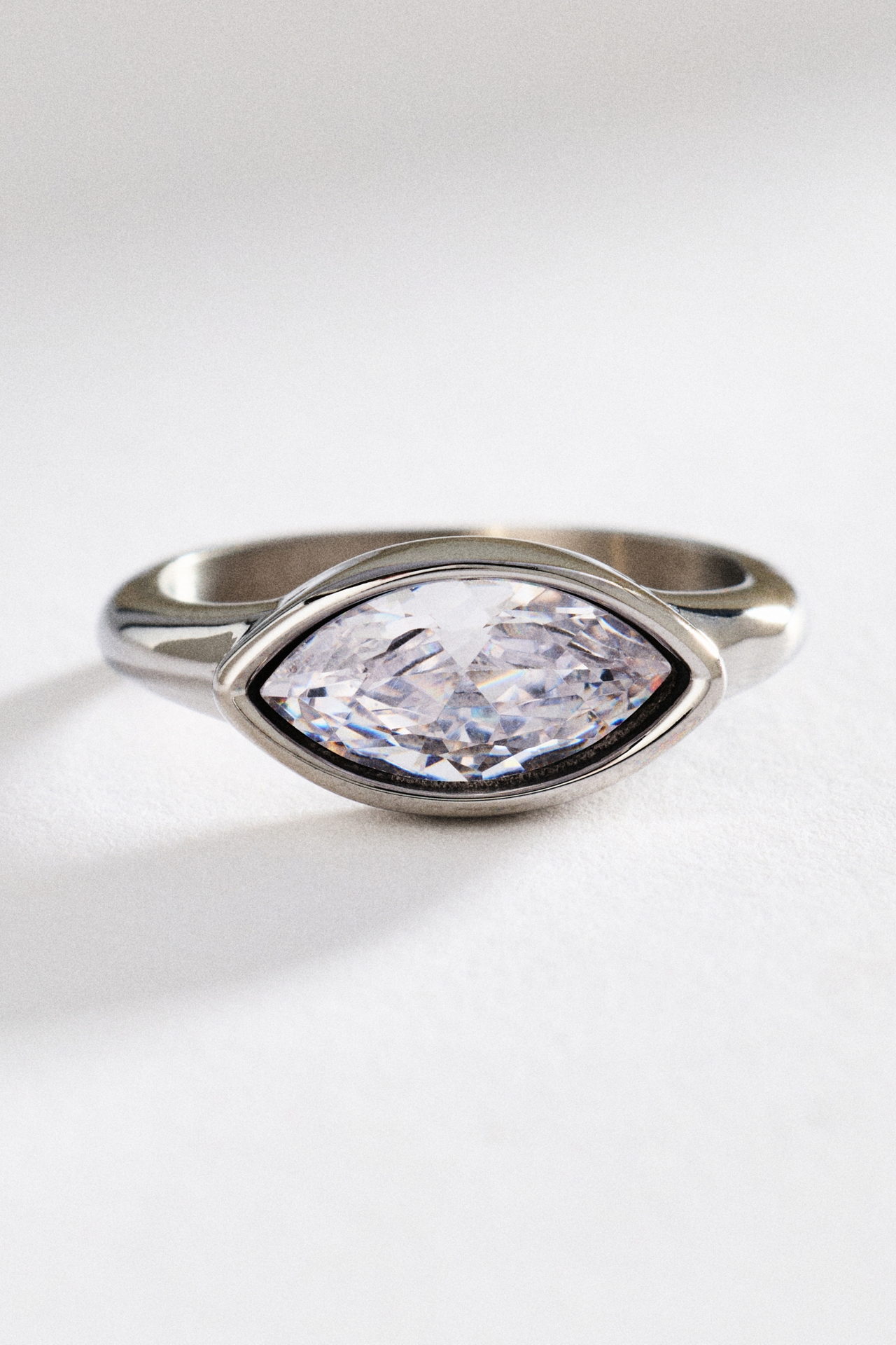 Bezel Oval Stone Ring