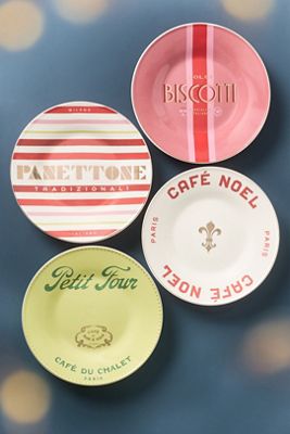 Panettone Boxed Dessert Plates, Set of 4