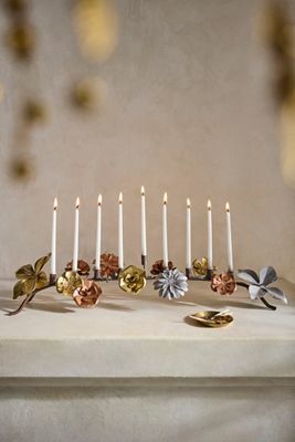 Floral Hanukkah Menorah, Low