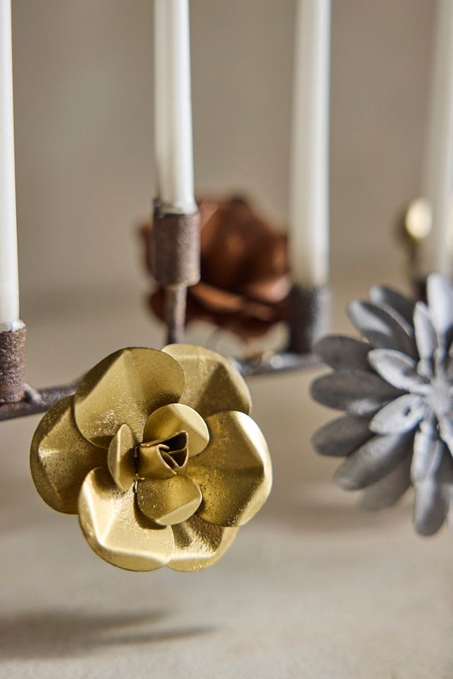 Floral Hanukkah Menorah, Low #1