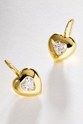 Goldbug Collection Puffy Heart Drop Earrings