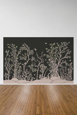 Mitchell Black Porcelain Grove Nature Mural