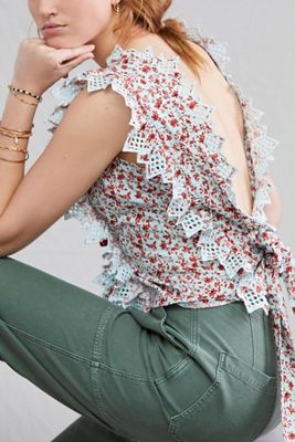 Blue Tassel Trina Bow Blouse