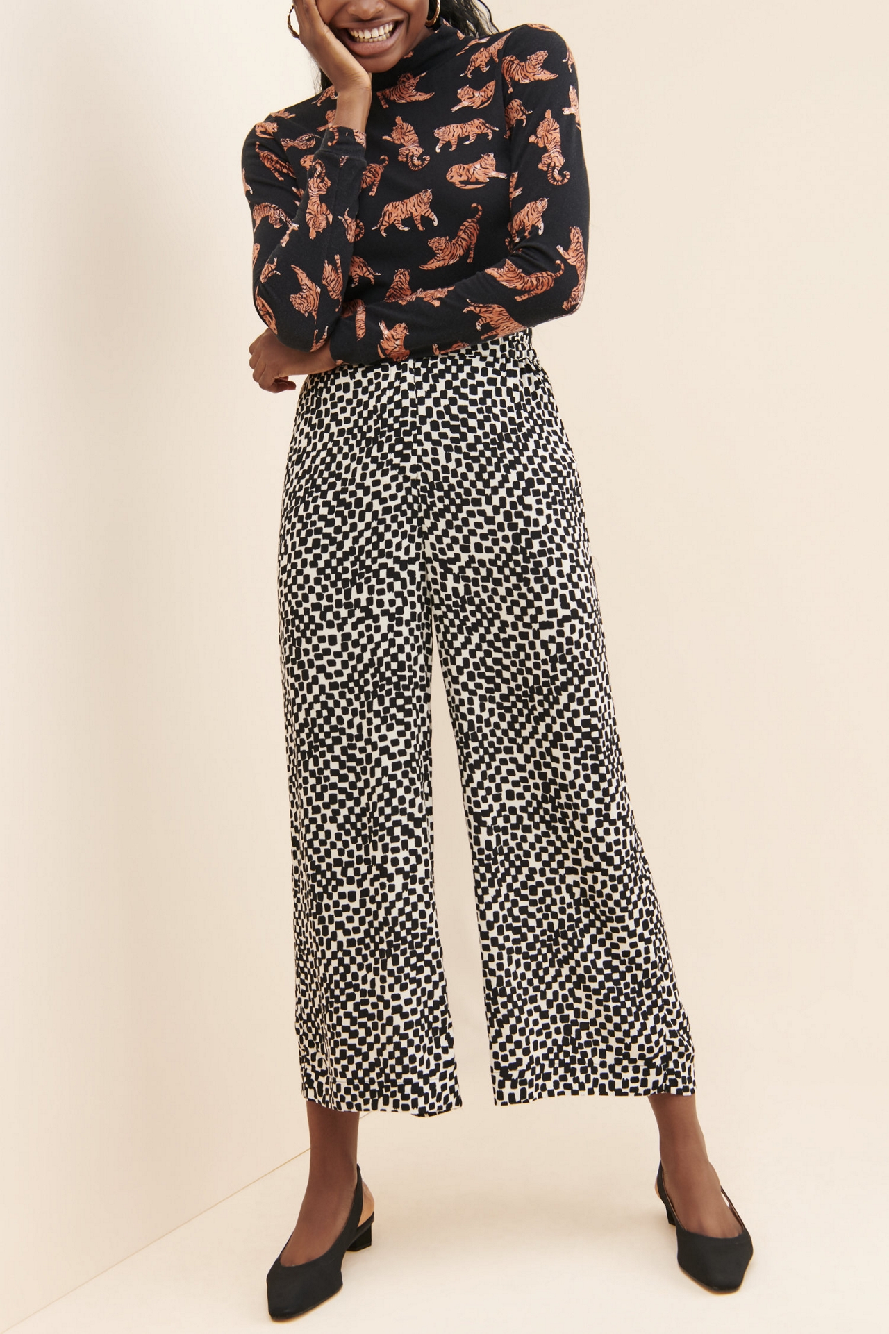 Nice Things Irregular Checks Trousers