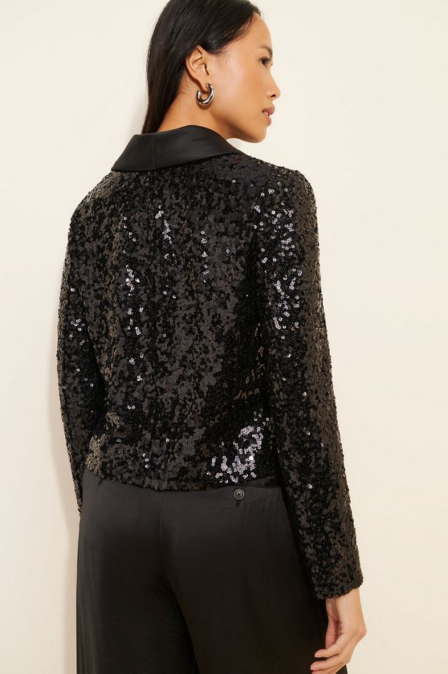 Hutch Cropped Sequin Blazer #1