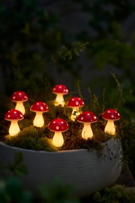 Solar LED Mushroom Stake Light Strand