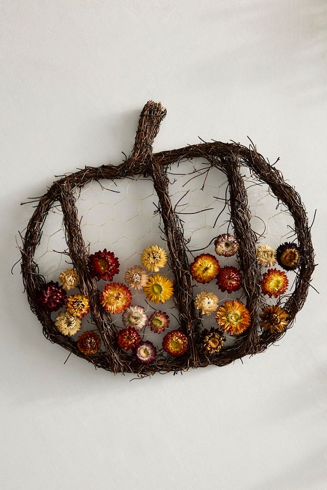 Dried Floral Pumpkin Frame #2