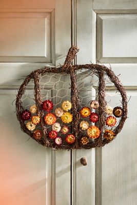 Dried Floral Pumpkin Frame