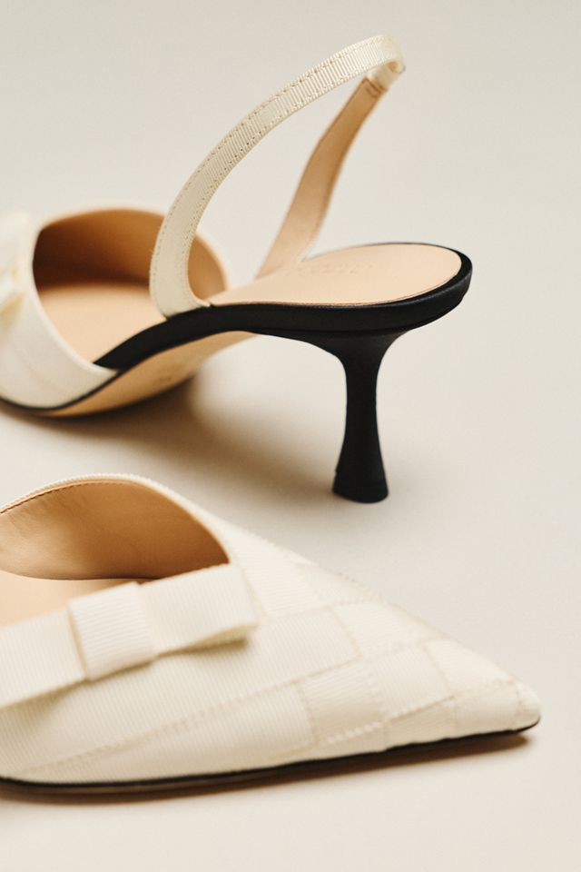 Maeve Woven Bow Slingback Heels #2