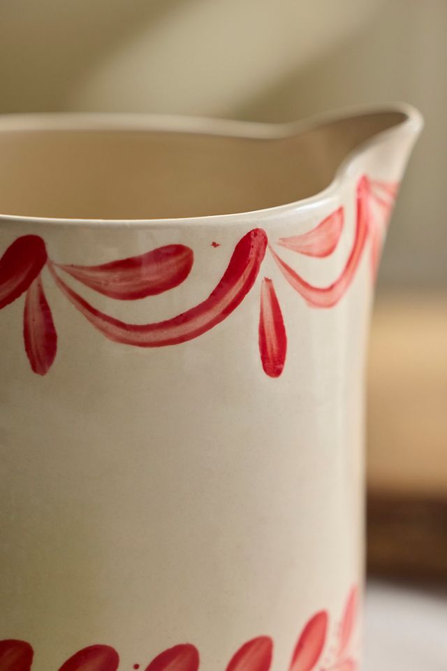 Red Laurel Stoneware Pitcher #1