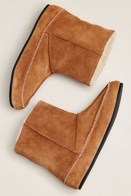 By Anthropologie Suede Moccasin Boots