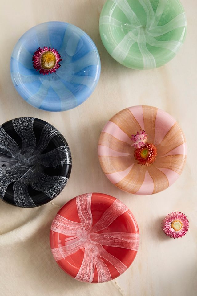 Striped Swirl Glass Trinket Dish #1