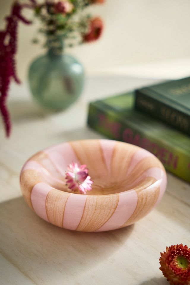 Striped Swirl Glass Trinket Dish #1