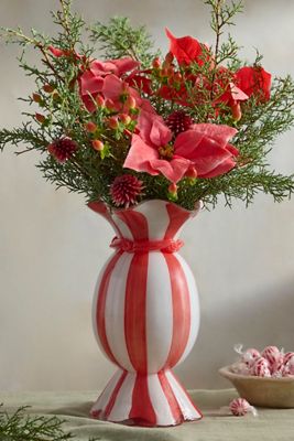 Candy Stripe Glass Vase
