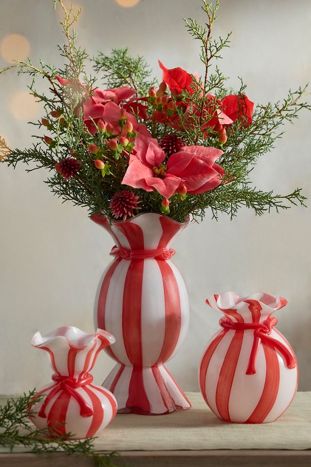 Candy Stripe Glass Vase #2