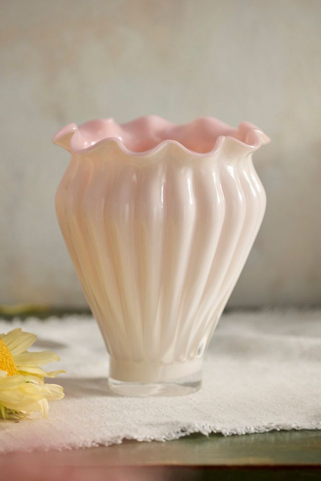 Cased Pink Glass Vase #3