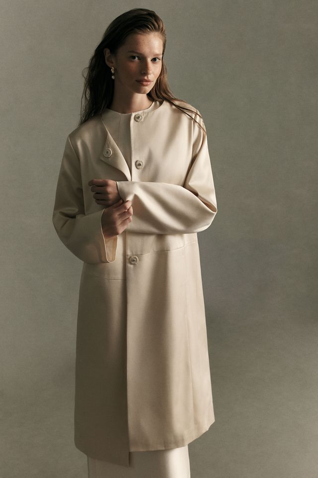 Reformation Stella Satin Coat #4